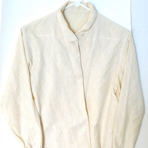 Ivory cotton asymmetrica wrap shirt blouse vintage